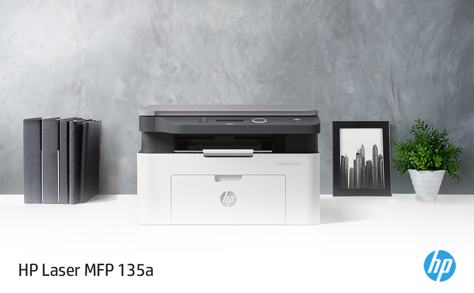 HP Laser MFP 135a Print, Copy, Scan, Multi-Functional All in One Office Printer, 4ZB82A - White